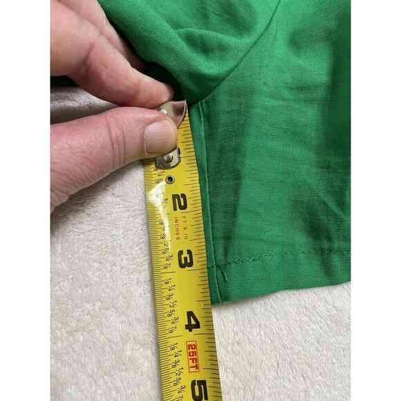 WDNY Shorts Size Large Green High Rise Pleated Front Paper Bag Comfy Chic Vaca - Picture 5 of 12